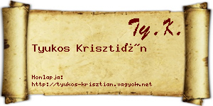 Tyukos Krisztián névjegykártya